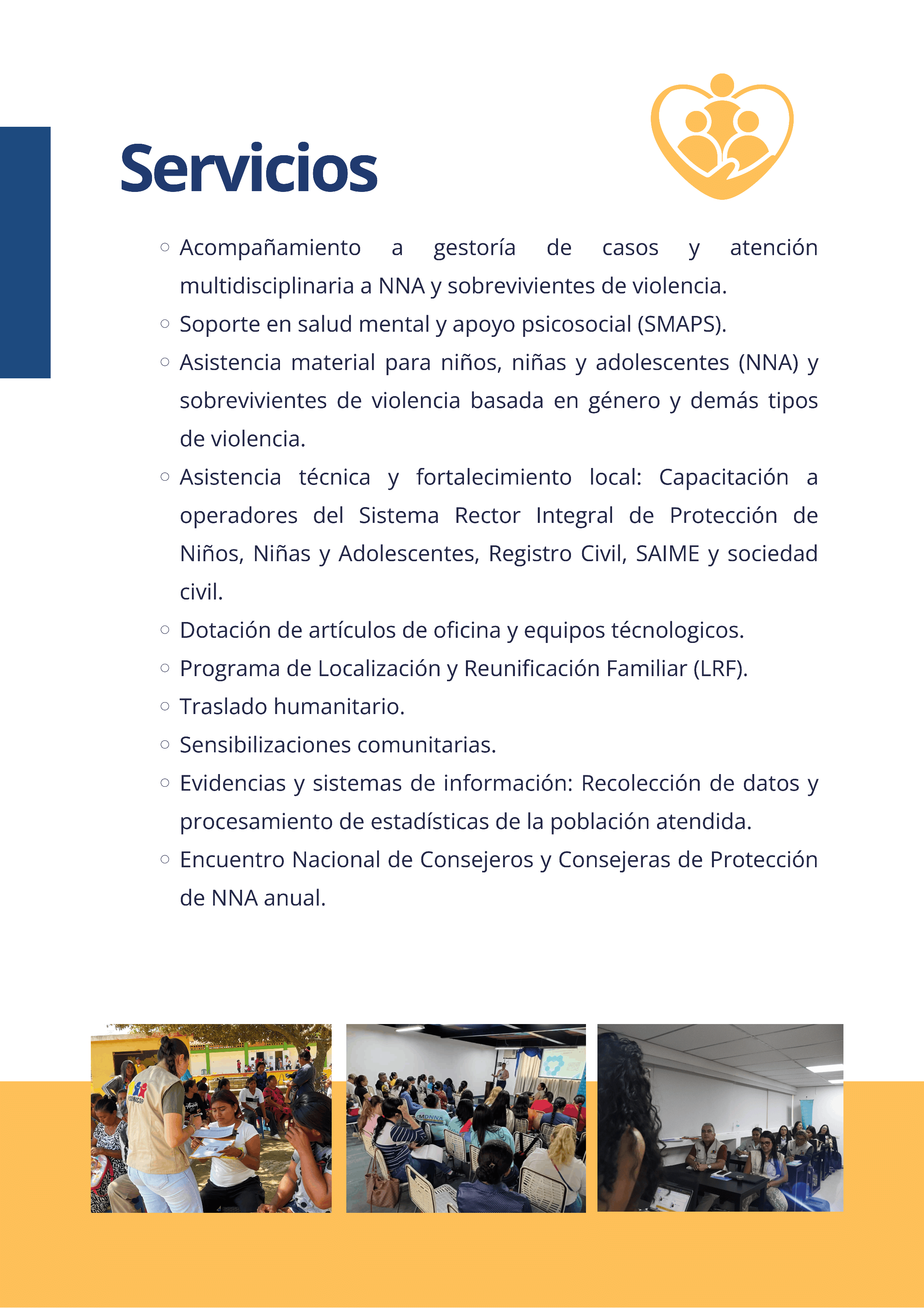 Servicios ofrecidos por ASONACOP