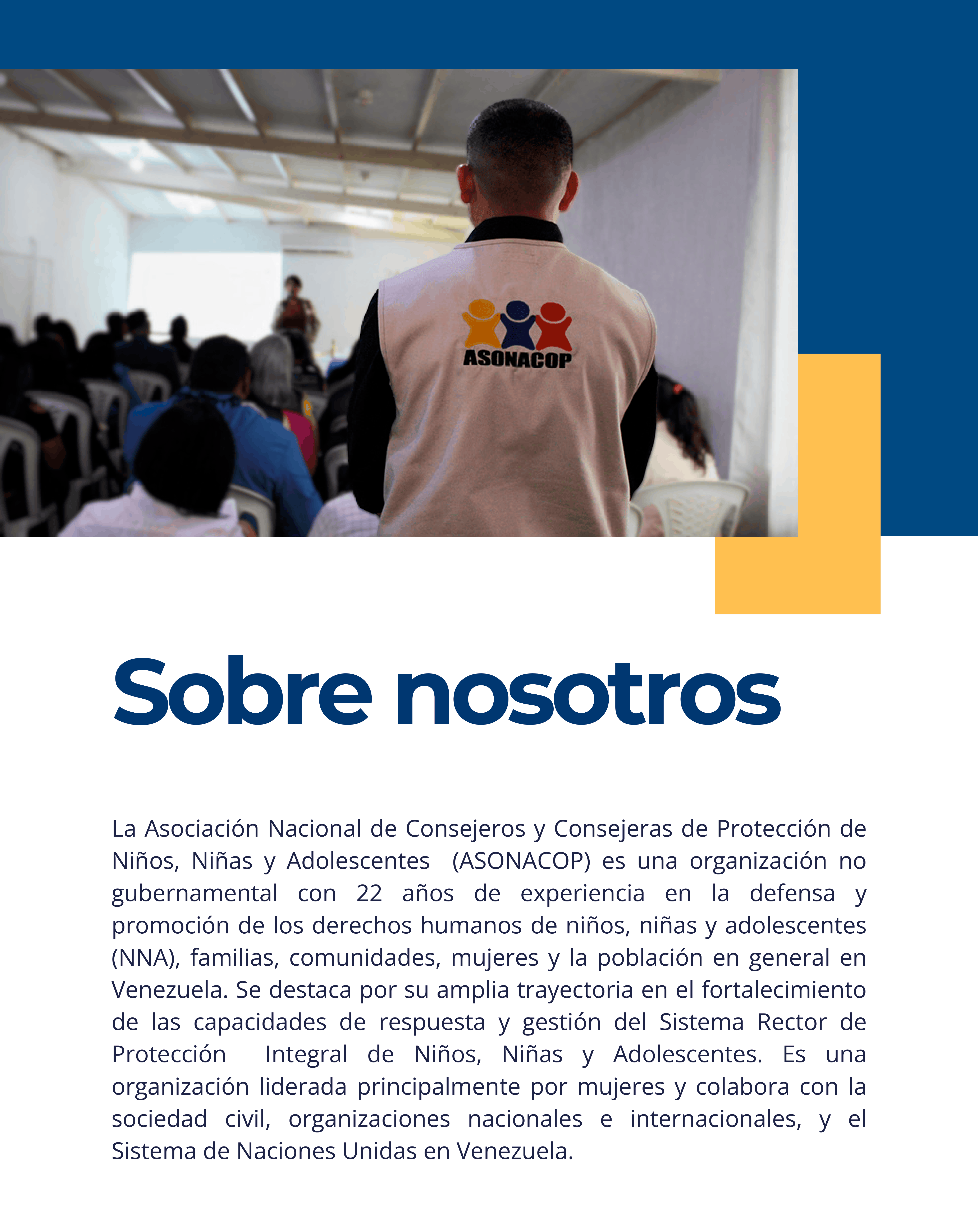 Sobre nosotros: presentación institucional de ASONACOP